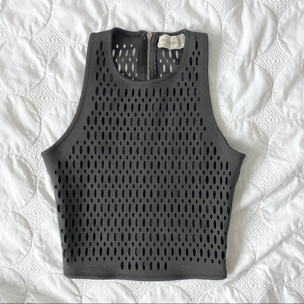 Faux leather mesh tank top sz sm